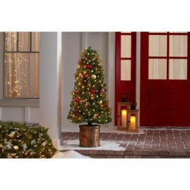 4.5 ft. Royal Easton Pre-Lit Potted Artificial Christmas Tree with 70 White Lights