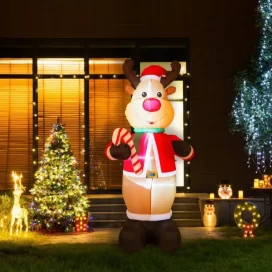 Christmas-8 ft lighted inflatable reindeer decor