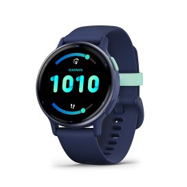 Garmin - vvoactive 5 GPS Smartwatch 42 mm Fiber-reinforced polymer - Metallic Navy Aluminum and Navy