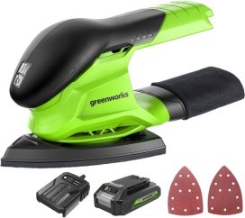 24V Finishing Sander 11,000 OPM Cordless with 2Ah Battery and Charger