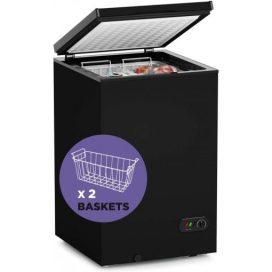 Northair Chest Freezer C 3.5 Cu Ft with 2 Removable Baskets C Reach In Freezer Chest C Quiet Compact Freezer C 7 Temperature Settings C Black