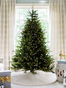 9' Scarlet Fir Artificial Christmas Tree with 1000 Warm White Led Lights