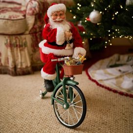Mr. Christmas Cycling Santa Holiday Decoration, One Size, Multicolor