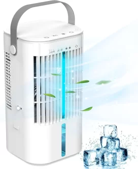 Portable Air Conditioners Fan, Air Cooler Evaporative 180Auto Rotation, 3 Wind Speed, 2-4H Timer, Mini Cooling Fan for Room Home Bedroom Office