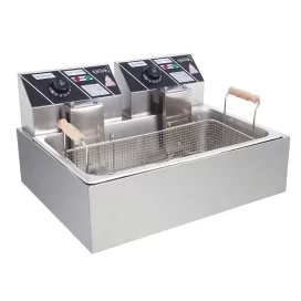 Bornmio Replace the old encoding 64372676Eh83O 110V Oil Consumption 12.7Qt/12L Oil Pan Total Capacity 23.26Qt/22L Stainless Steel Large Single-Cylinder Electric Fryer 5000W Max