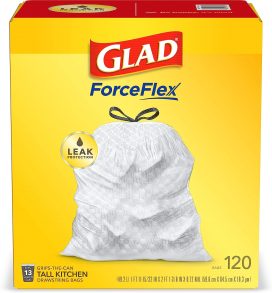 Glad Protection Series Force Flex Drawstring Fresh Clean Odor Shield 13 Gallon 1/110ct