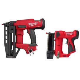 3020-20C2540-20 M18 FUEL 18V Gen ll 16-Gauge Straight Finish Nailer and M12 12V 23GA Lithium-Ion Cordless Pin Nailer