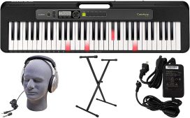 Casio - LK-S250 PPK 61-Key Premium Keyboard Pack - Black