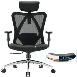 Ergonomic Office Chair, Mesh Computer Desk Chair with Adjustable Lumbar Support, High Back Chair for Big and Tall