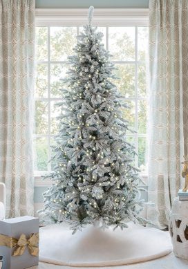 6.5' Slim Artificial Christmas Tree With 500 Warm White LED Lights