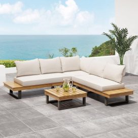 Monterey Solid Wood 5 - Person Seating Group with Cushions