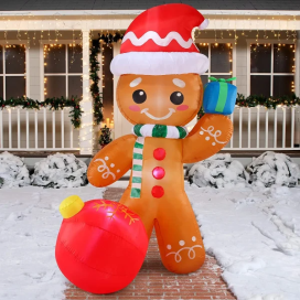 6ft Tall LED Welcome Sign Inflatable Christmas Decor