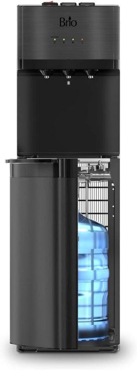 Self Cleaning Bottom Loading Water Cooler Water Dispenser C Black Stainless Steel - 3 Temperature Settings - Hot, Room & Cold Water
