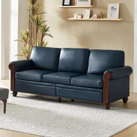 Pilar 82" Wide Vegan Leather Sofa