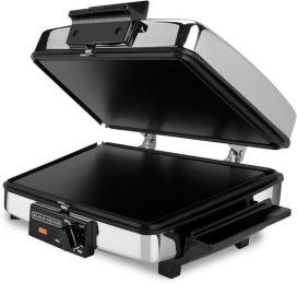 3-in-1 Waffle Maker with Nonstick Reversible Plates, Stainless Steel, G48TD