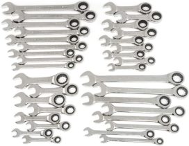 34 Pc. Standard Ratcheting Wrench Set, SAE Metric 85034
