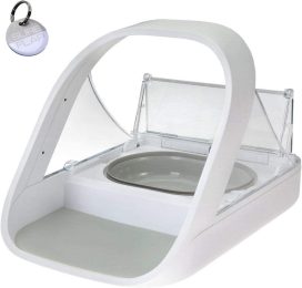 Automatic Pet Feeder -Microchip Pet Feeder C MPF001 C Suitable for Both Wet and Dry Food C Bonus eOutletDeals Pet Towel