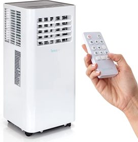 SLPAC805W.5 Portable Air Conditioner-Compact Home A/C Cooling Unit with Built-in Dehumidifier & Fan Modes, Includes Window Mount Kit, 8,000 BTU with WiFi + Drain Hose, White