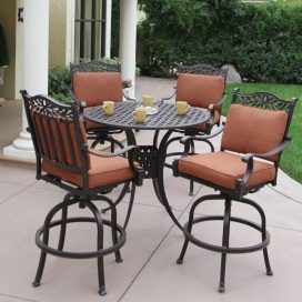 Carruthers Round 4 - Person 42'' Long Bar Height Dining Set with Cushions