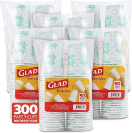 Glad Square Disposable Paper Plates for All Occasions | Soak Proof, Cut Proof, Microwaveable Heavy Duty Disposable Plates | 8.5" Diameter, 50 Count Bulk Paper Plates,Purple
