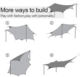 apollo walker Beach Tent Tarp Shade Canopy,Waterproof Portable Sun Shelter,Aluminum Poles,Ground Nails,UPF 50+ Camping Trips Fishing Backyard Fun Picnics