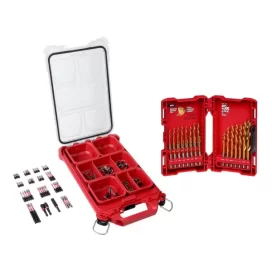 48-32-4082-48-89-4631 SHOCKWAVE Impact Duty Alloy Steel Screw Driver Bit Set with Case with Titanium Drill Bit Set (123-Piece)