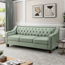 Luziano 82.28" Wide Genuine Leather Sofa