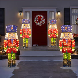 Christmas Clearance Sale The Outdoor 5' Twinkling Nutcracker - Solar energy storage function