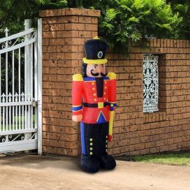 6 ft. Christmas Inflatable Nutcracker Soldier, Outdoor Blow-Up Holiday Yard Decoration with LED Lights Display