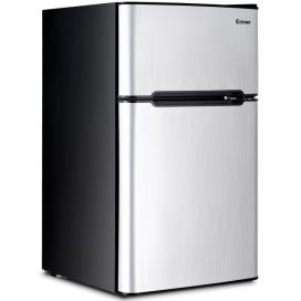 Costway Refrigerator Small Freezer Cooler Fridge Compact 3.2 Cu Ft. Unit
