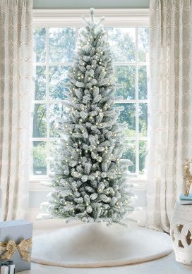 9' Slim Artificial Christmas Tree with 900 Warm White LED Lights