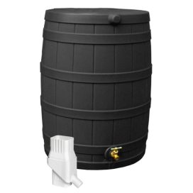 50 Gallon Rain Barrel with Diverter Kit Black