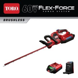 51840 Flex-Force 24 in. 60V Max Lithium-Ion Cordless Hedge Trimmer 2.5 Ah Battery and Charger Included