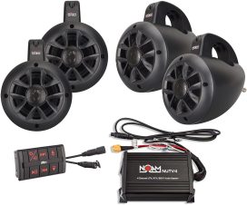 4 Channels Marine Bluetooth ATV/Golf Cart/UTV Speakers Stereo System