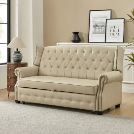 Nils 73.6" Vegan Leather Sleeper Sofa