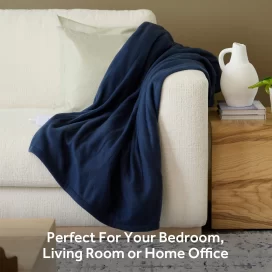 Sunbeam Throw Poseidon Fleece, 4 Heat Settings, 4-Hour Auto Shut-Off, Electric Heated Blanket, 50 x 60