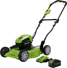 40V 19 Brushless (2-In-1) Lawn Mower, 4Ah USB (Power Bank) Battery and Charger Included MO40L414