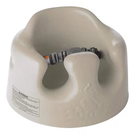 Bumbo Baby Infant Soft Foam Floor Booster Seat with Adjustable Harness, Taupe