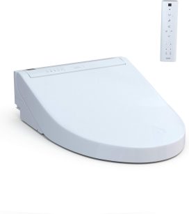 C5 Electronic Bidet Toilet Seat with and + Wand Cleaning, Elongated, Cotton White