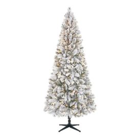 7.5 ft Wesley Long Needle Pine Flocked Slim LED Pre-Lit Tree with 350 SureBright Warm White Lights